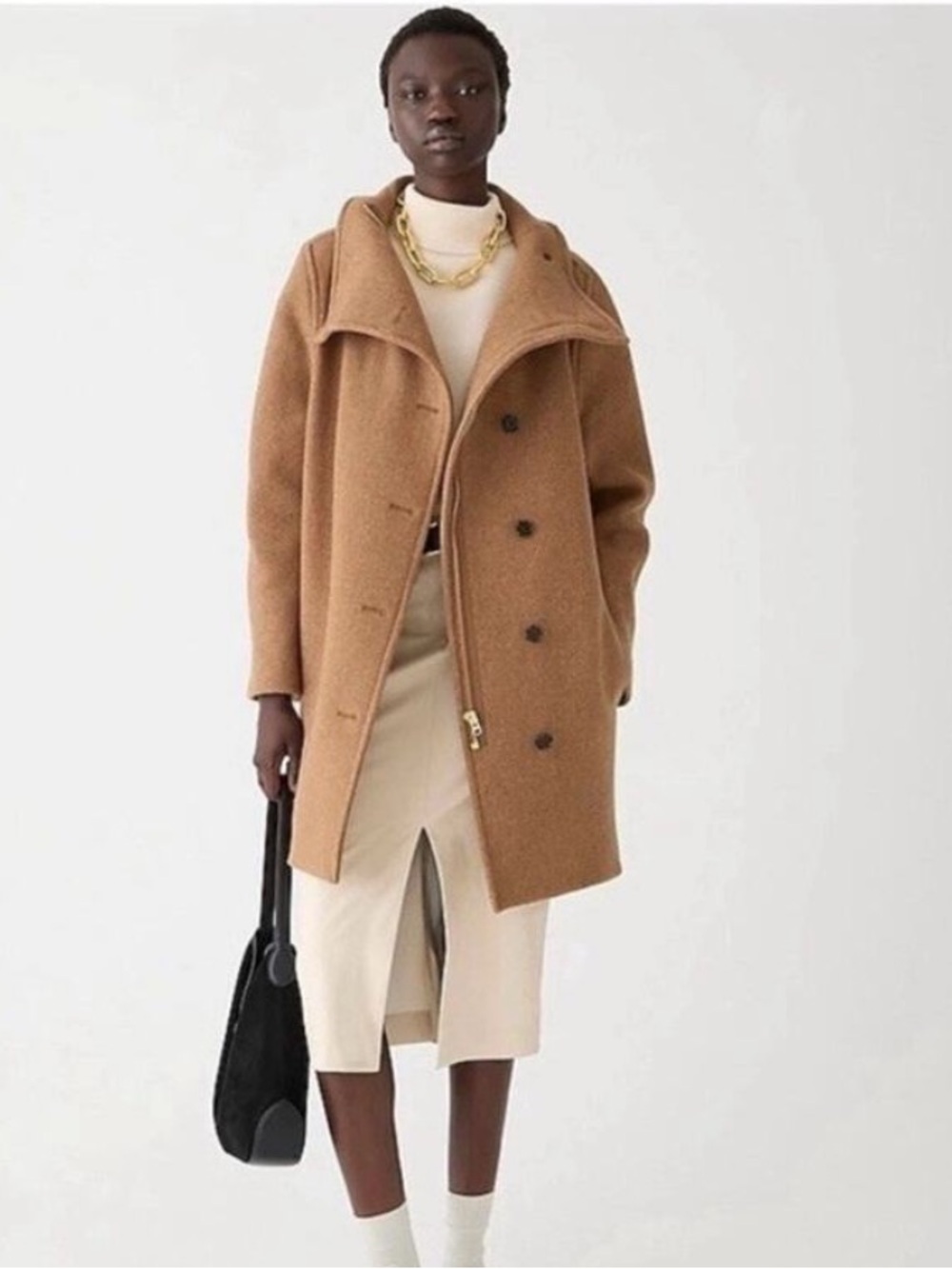 J.Crew Italian Stadium Cloth Coat Camel Nello Gori Wool — Size 0